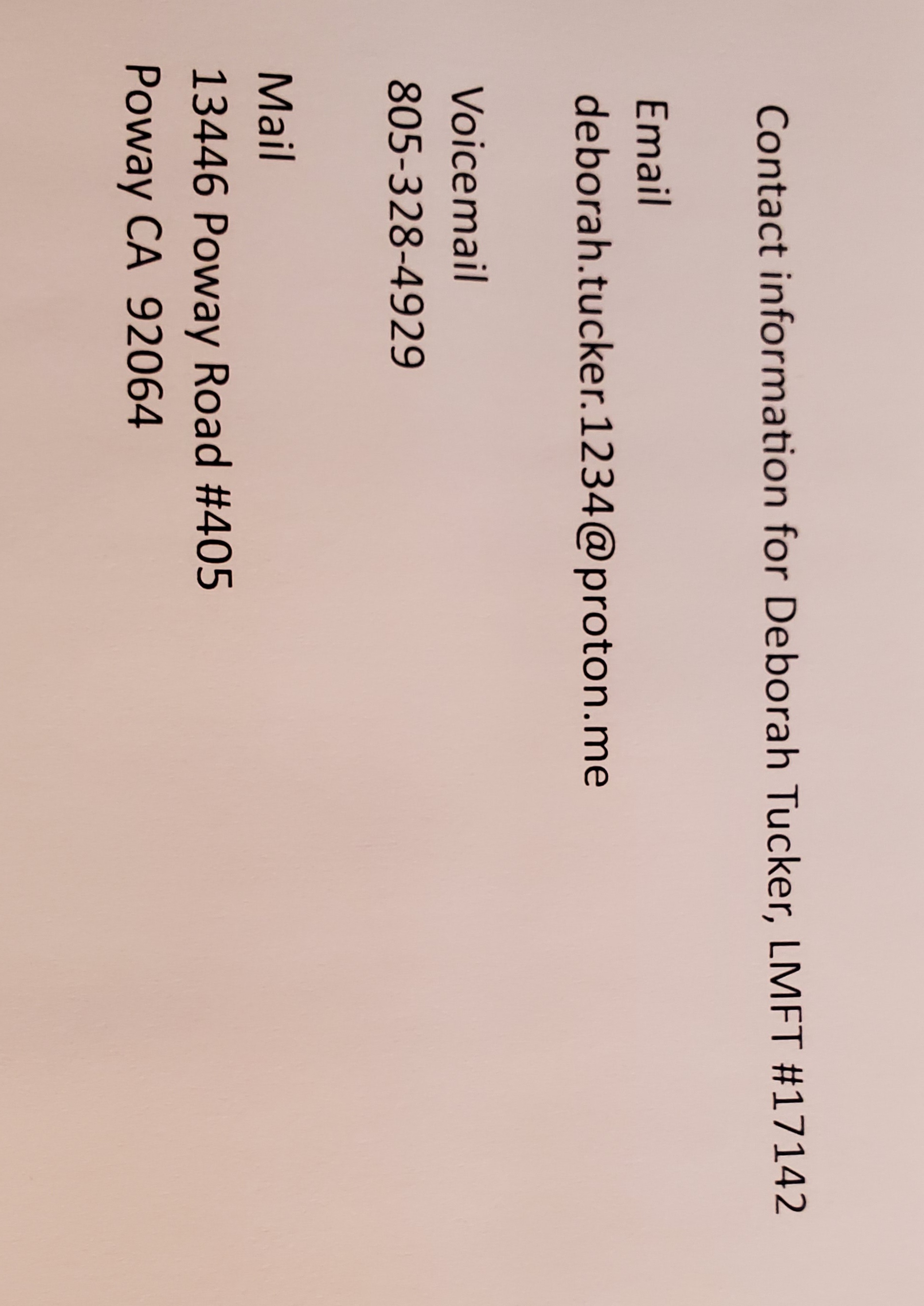 Deborah Tucker Simi Valley contact information